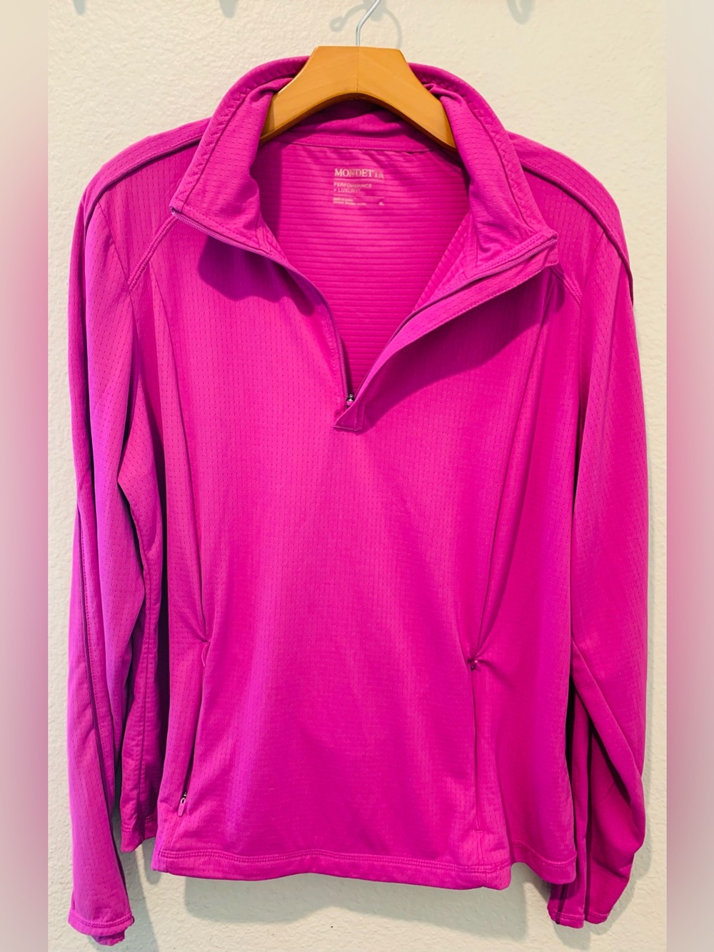 Mondetta Women's Fuchsia Half-Zip Swim Coverup - Picture 4 of 10